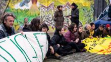 oefening op geweldloos blokkeren Tractie en Extinction Rebellion